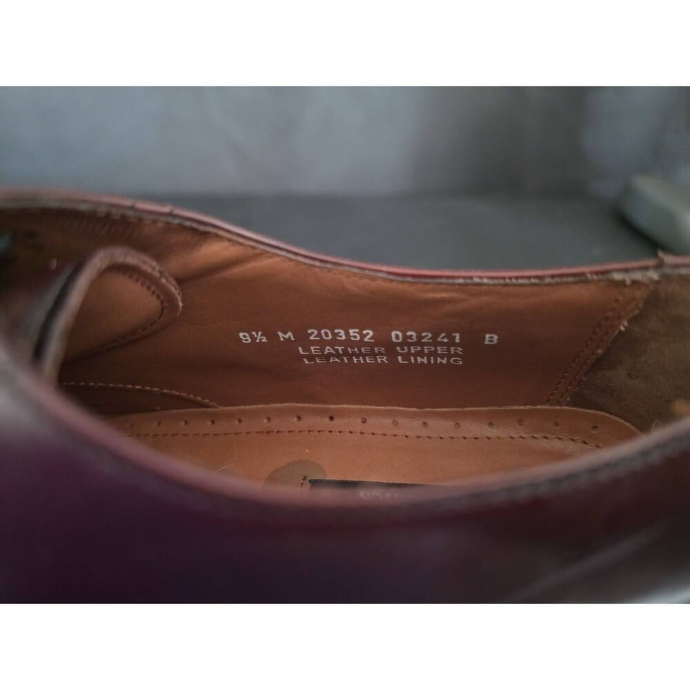 Bostonian Classics Men's Burgundy Leather Cap Toe Oxford Dress Shoes 9.5M - Picture 10 of 11